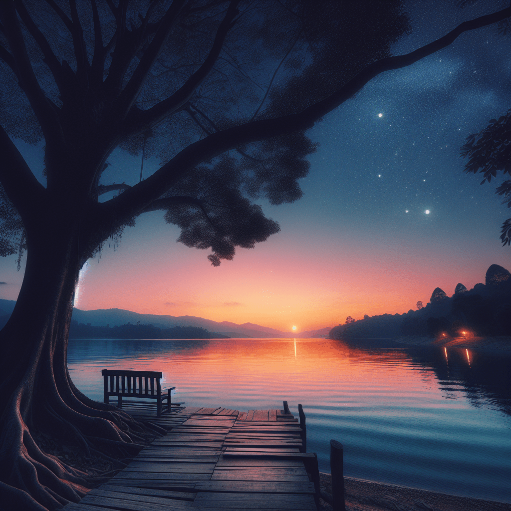 Sunset over a tranquil lake with stars is what you would imagine after solving Daylight Saving Time in Python